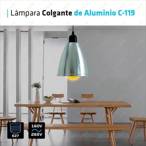 Lámpara Colgante Ferrolux Aluminio Led Techo Cocina 100w Aluminio - 4
