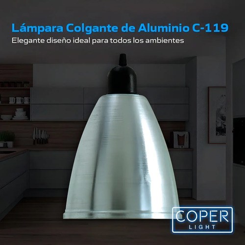 Lámpara Colgante Ferrolux Aluminio Led Techo Cocina 100w Aluminio - 7