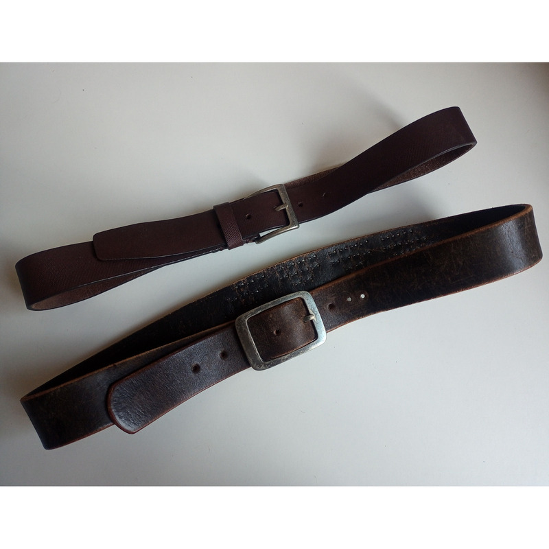 Lote: Cinturón de cuero marca Zara + Cinturón de cuero marca John L. Cook