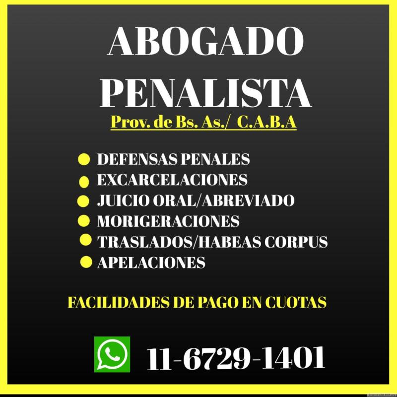 Abogado Penalista Prov. De Bs As. Y C.a.b.a 