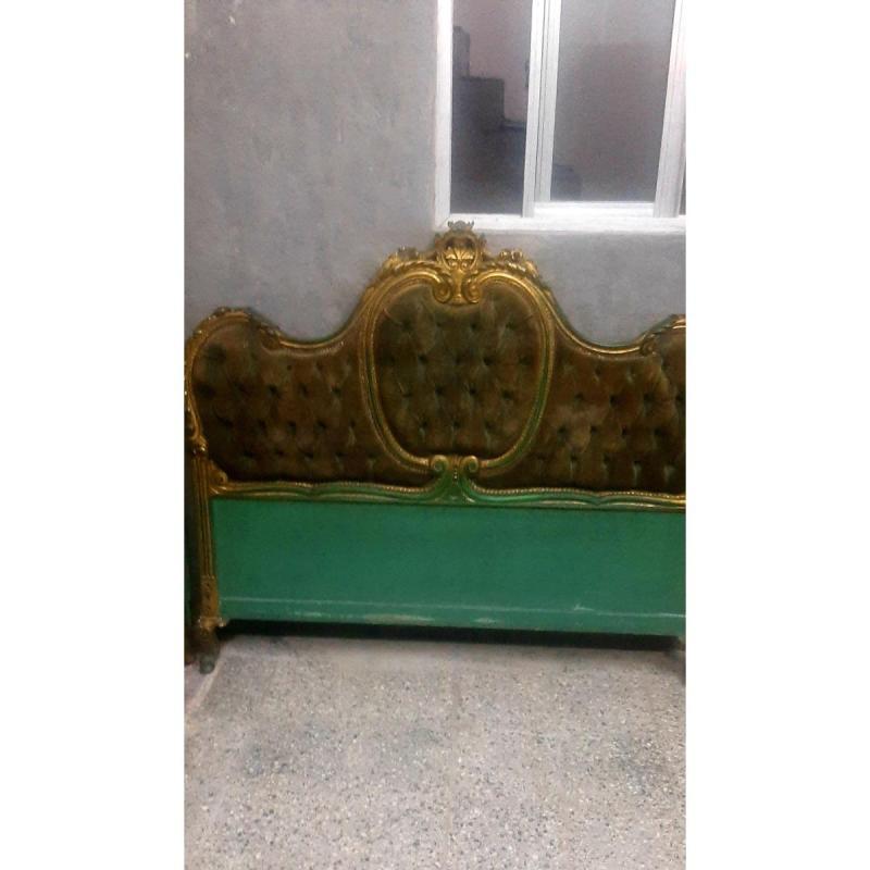 Vendo cama 2 plazas luis xv excelente con elastico macizo original