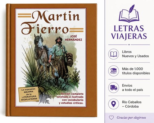 Martin Fierro Jose Hernandez T. D. Acolchada Ilustrada Clasa