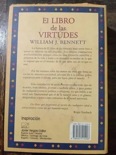 El Libro De Las Virtudes William J Bennett Tapa Dura Vergara - 2