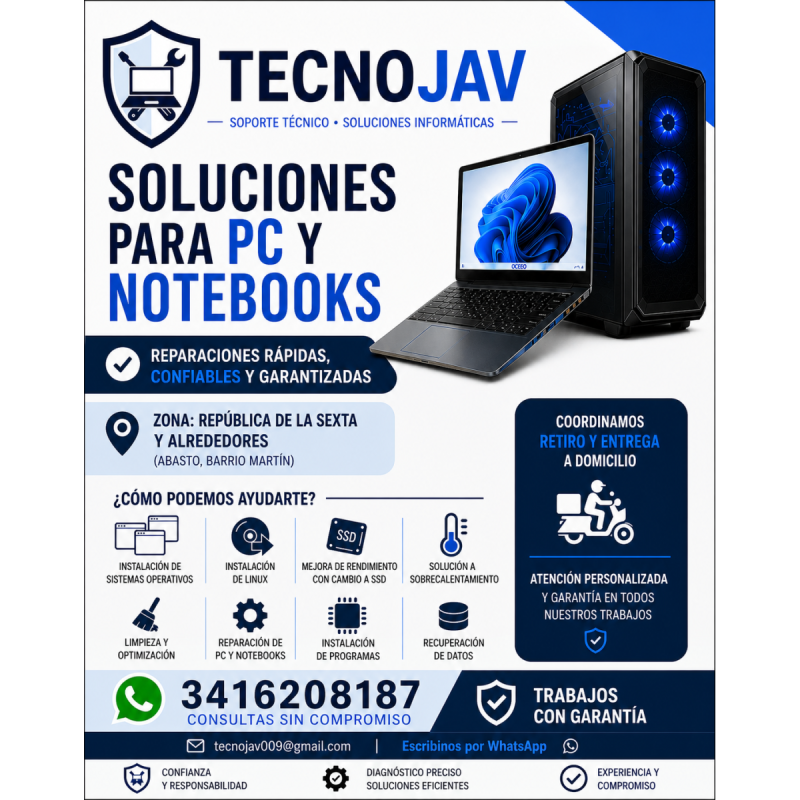 Servicio Técnico TecnoJav | Reparación de PC, Notebooks