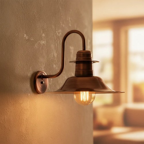 Aplique De Pared Sombrero 1 Luz E-27 - Cobreado