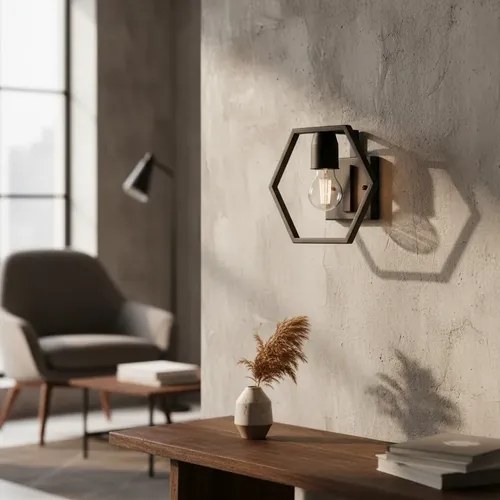 Aplique De Pared Tarento 1 Luz E-27 - Negro Texturado - 2