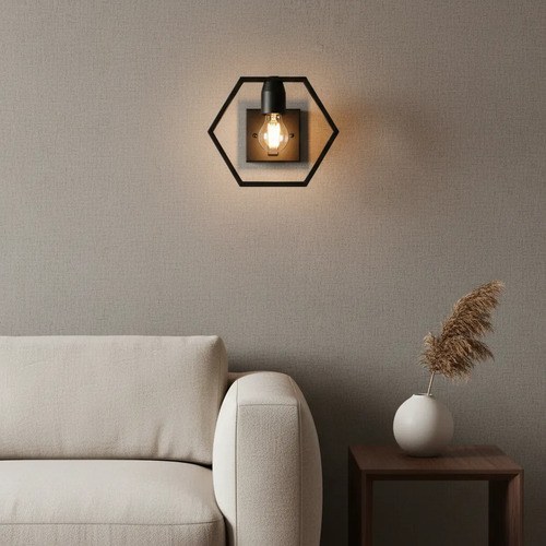 Aplique De Pared Tarento 1 Luz E-27 - Negro Texturado - 3