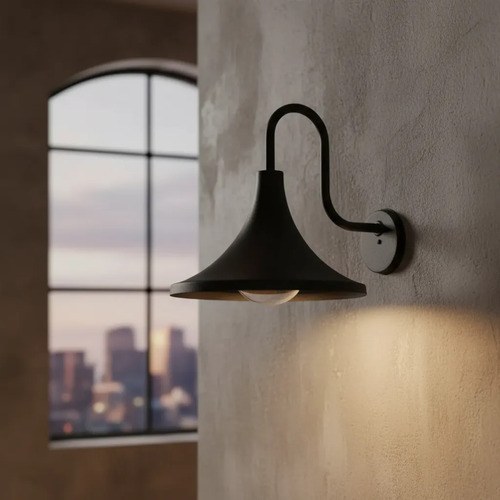 Aplique De Pared Brindisi E-27 - Negro Texturado