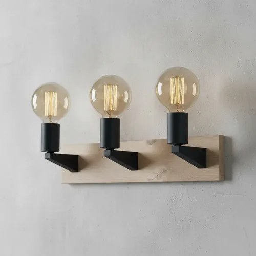 Aplique De Pared Lucca E-27 - Madera Clara Prepint