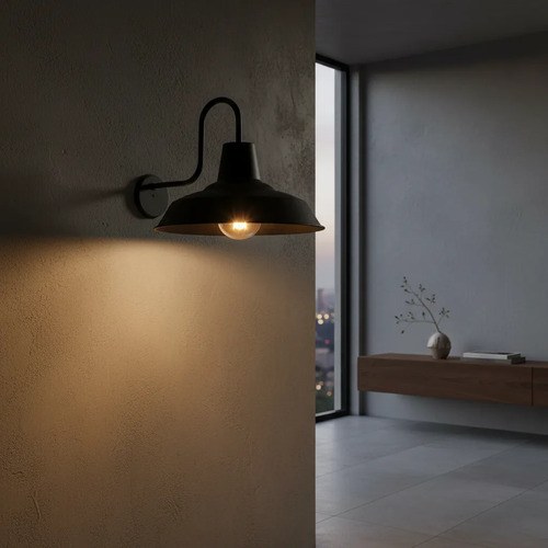 Aplique De Pared Badajoz E-27 - Negro Texturado - 2