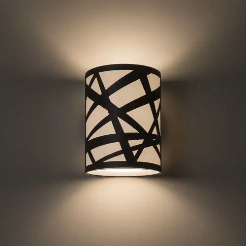 Aplique De Pared Rayas 1 Luz E-27 - Negro Esbozadobozado