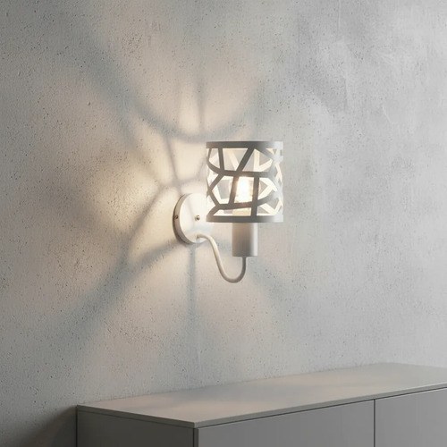 Aplique De Pared Ronda 1 Luz E-27 - Blanco Texturado