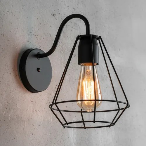 Aplique De Pared Orleans 1 Luz E-27 - Negro Texturado