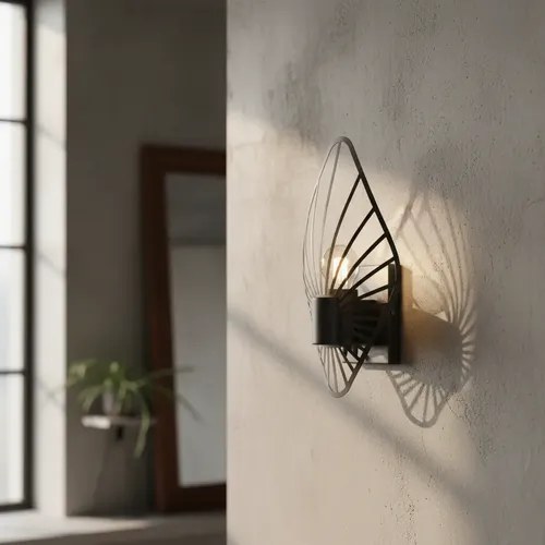 Aplique De Pared Potenza E-27 - Negro Texturado