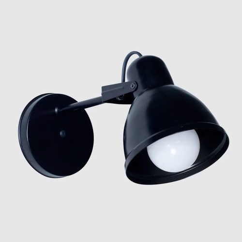 Aplique De Pared Orense 1 Luz E-27 - Negro Brilloso