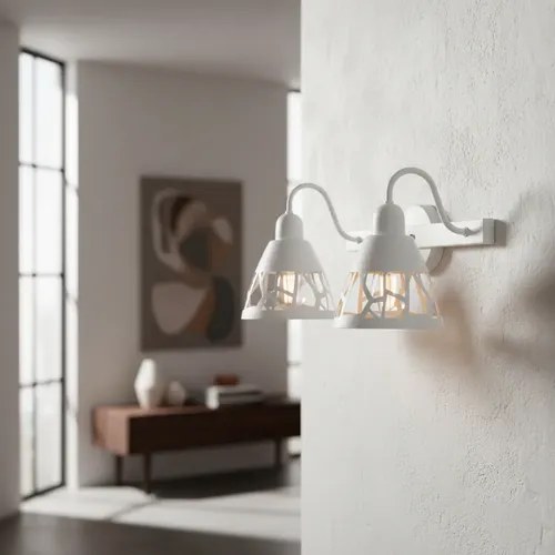 Aplique De Pared E-27 - Blanco Texturado