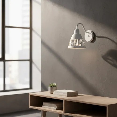 Aplique De Pared E-27 - Blanco Texturado
