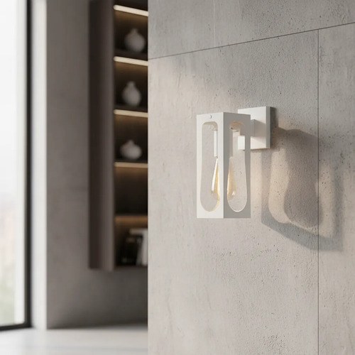 Aplique De Pared Fano E-27 - Blanco Texturado