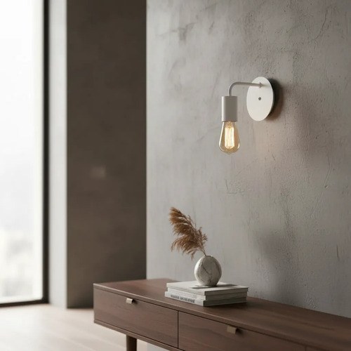 Aplique De Pared Imola E-27 - Blanco Texturado