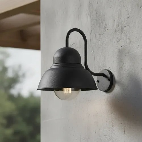 Aplique De Pared Galponero 1 Luz E-27 - Negro Texturado