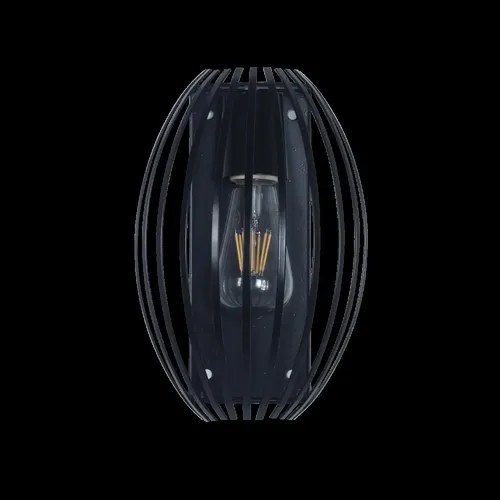 Aplique De Pared Barril E-27 - Negro Brilloso Negro