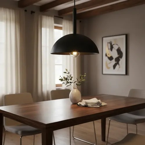 Lámpara Colgante Barletta E-27 - Negro Texturado