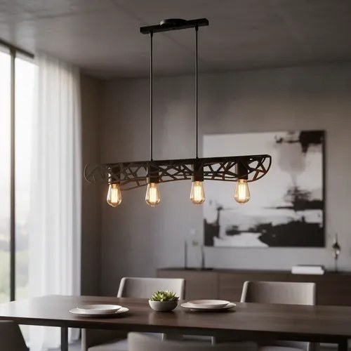 Lámpara Colgante Busan 4 Luces E-27 - Negro Texturado