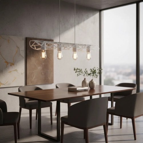 Lámpara Colgante Busan 4 Luces E-27 - Blanco Texturado
