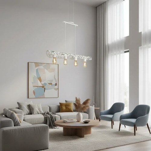 Lámpara Colgante Busan 4 Luces E-27 - Blanco Texturado - 2