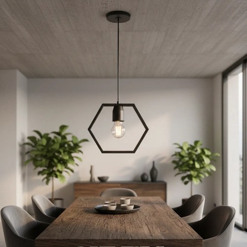 Lámpara Colgante Tarento E-27 - Negro Texturado
