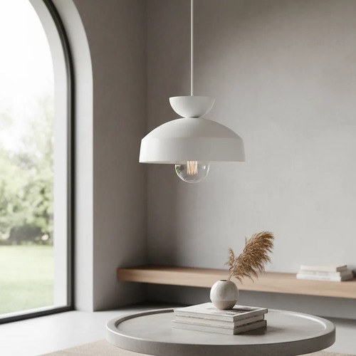 Lámpara Colgante Mesina E-27 - Blanco Texturado