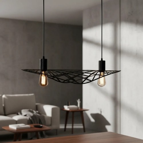 Lámpara Colgante Seul 2 Luces E-27 - Negro Texturado