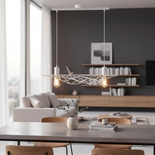 Lámpara Colgante Seul 2 Luces E-27 - Blanco Texturado