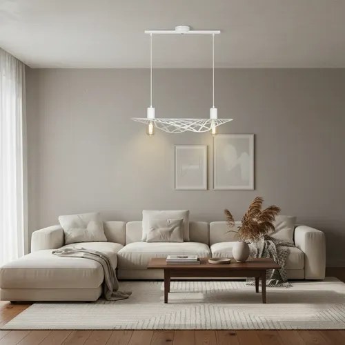 Lámpara Colgante Seul 2 Luces E-27 - Blanco Texturado - 2