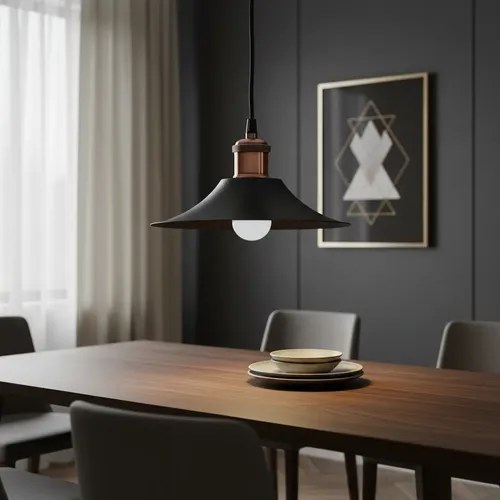 Lámpara Colgante Padua 1 Luz E-27 - Negro Texturado