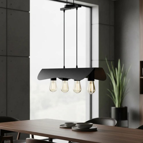 Lámpara Colgante Incheon 4 Luces E-27 - Negro Texturado
