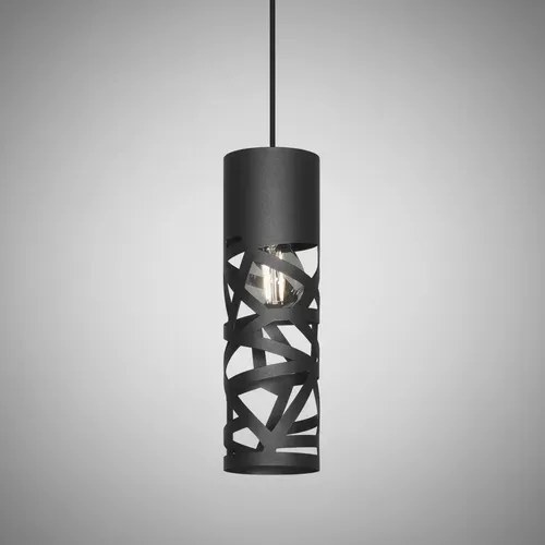Lámpara Colgante Tubo E-27 - Negro Texturado - 5
