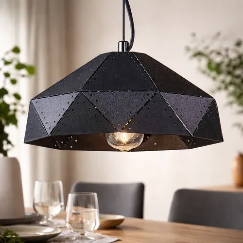 Lámpara Colgante Malta E-27 - Negro Texturado