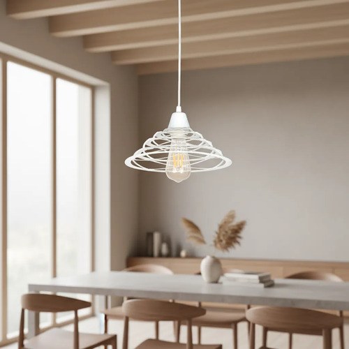 Lámpara Colgante York E-27 - Blanco Texturado