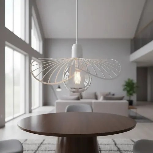 Lámpara Colgante Potenza 1 Luz E-27 - Blanco Texturado