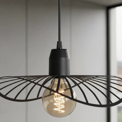 Lámpara Colgante Potenza 1 Luz E-27 - Negro Texturado