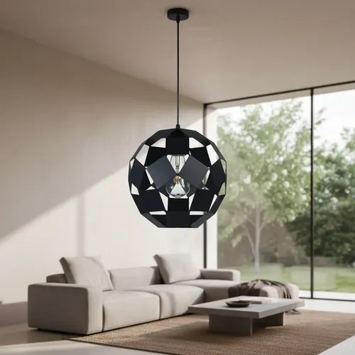 Lámpara Colgante Pelota E-27 - Negro Texturado