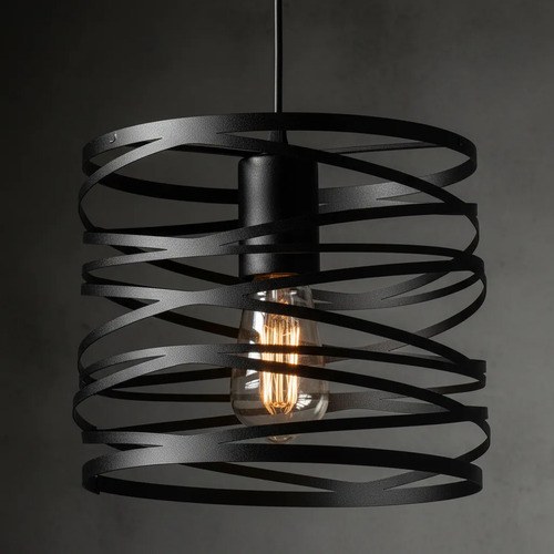 Lámpara Colgante Lecce E-27 - Negro Texturado
