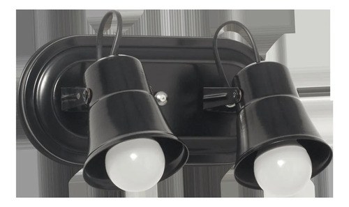 Spot 2 Luces E-27 - Negro Brilloso