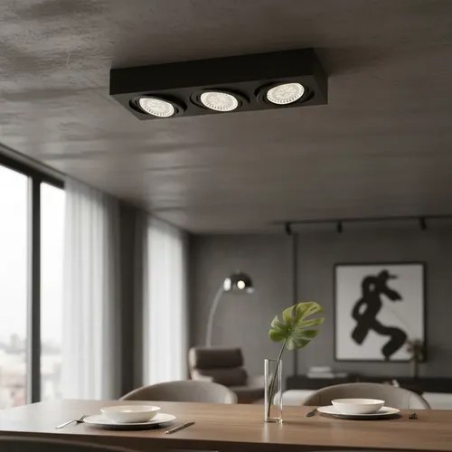 Plafón De Techo Rimini Gz-10 - Negro Texturado