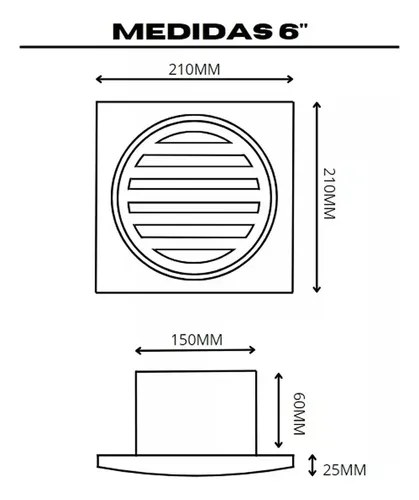 Extractor De Aire Blanco 6 Pulgadas 150mm Para Baño Blanco - 3