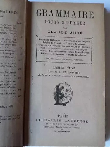 Grammaire - Cours Supérieur Claude Auge