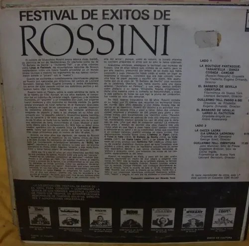 Rossini Orquesta Filadelfia Cleveland New York Vinilo Estándar - 2