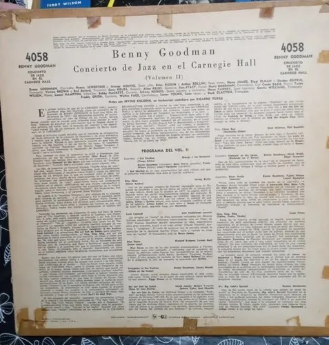 Benny Goodman Carnegie Hall Jazz Concert Vinillos 1 Y 2 Estándar - 5