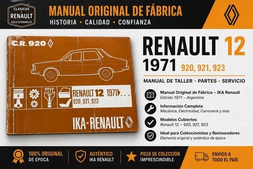 Manual Despiece Renault 12 Original 1971-1976 Taller
